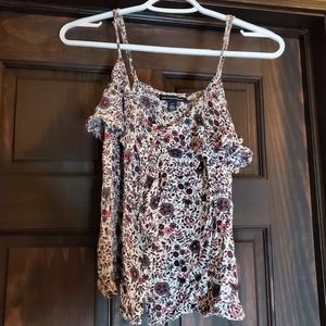 AE S Speghetti Strap Floral Pink and White Shirt